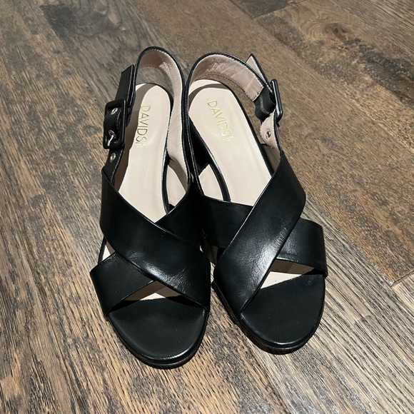 BROWN’S Shoes/Sandals With Chrome Metal Block Heels, New In Box, Size 40 - Picture 4 of 15